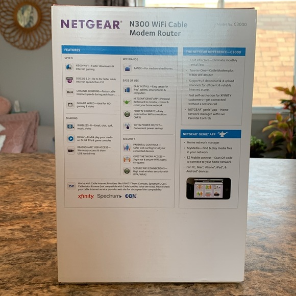NETGEAR N300 WiFi Cable Modem Router - Picture 9 of 11